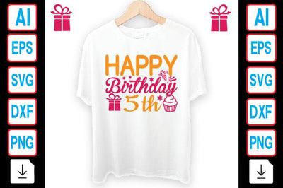 Happy Birthday 5th SVG Craftlabsvg24 