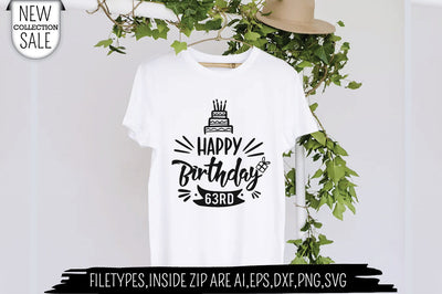 Happy Birthday 63 SVG Creativeart88 