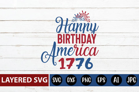 Happy Birthday America 1776 SVG cute file SVG Blessedprint 