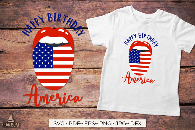 Happy birthday america Patriotic svg SVG Olga Boat Design 