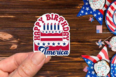 Happy Birthday America PNG Sticker Sublimation CraftLabSVG 