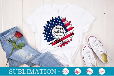 Happy Birthday America Sublimation SVGs,Quotes and Sayings,Food & Drink,On Sale, Print & Cut Sublimation DesignPlante 503 