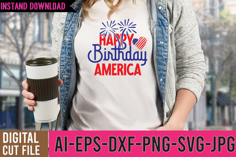 Happy birthday America SVG Cut File SVG BlackCatsMedia 