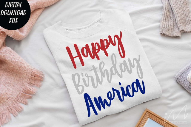 happy birthday America svg, USA independence day svg, 4th July svg SVG Isabella Machell 