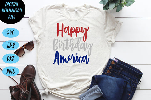 happy birthday America svg, USA independence day svg, 4th July svg SVG Isabella Machell 
