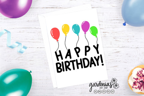 Happy Birthday Balloons SVG SVG Gardenias Art Shop 