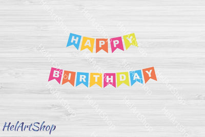 Happy Birthday Banner Svg SVG _HelArtShop_ 