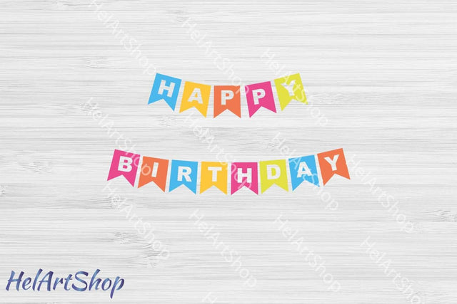 Happy Birthday Banner Svg SVG _HelArtShop_ 