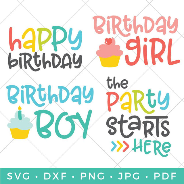 Happy Birthday Bundle SVG Hey Let's Make Stuff 
