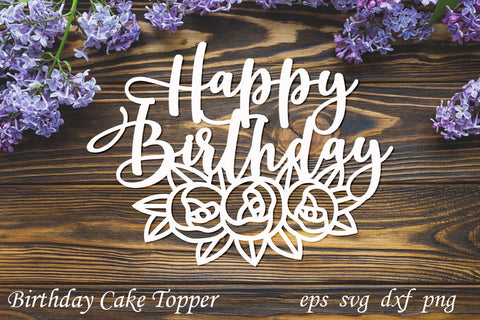 Happy birthday cake topper, Birthday laser cut decoration, Svg for cricut SVG AnastasiyaArtDesign 
