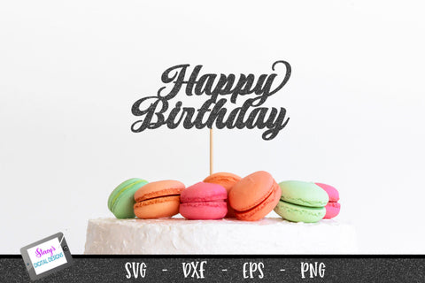 Happy Birthday Cake Topper Bundle | 6 Birthday Papercut SVG SVG Stacy's Digital Designs 