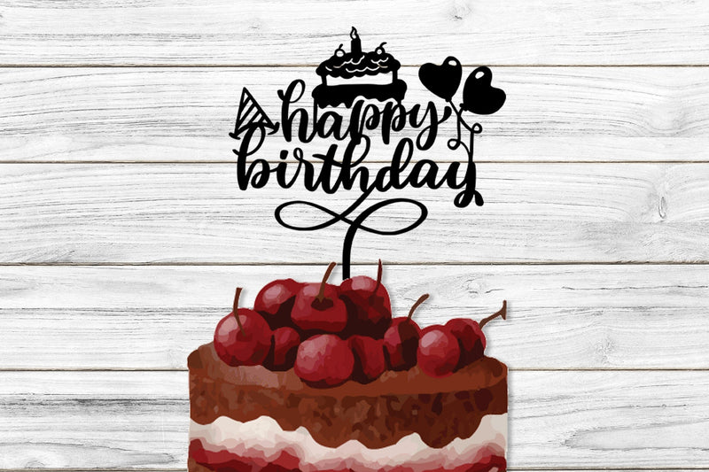 Happy Birthday Cake Topper SVG SVG dapiyupi store 