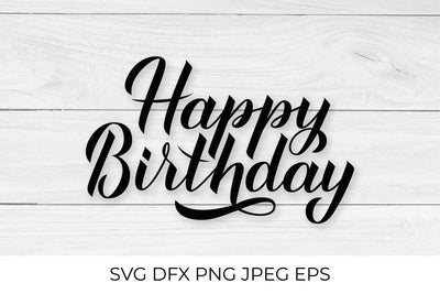 Happy Birthday calligraphy hand lettering SVG LaBelezoka 