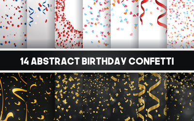 Happy Birthday Celebration Confetti Background Collection SVG naemmiah021 