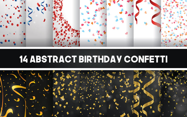 Happy Birthday Celebration Confetti Background Collection SVG naemmiah021 