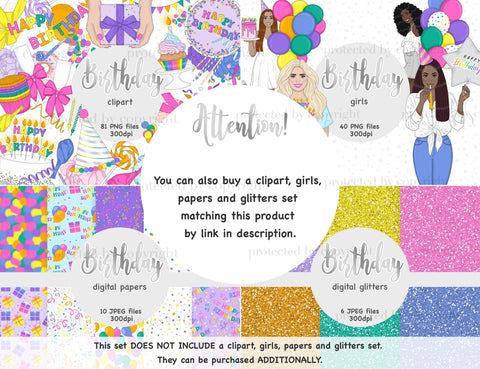 Happy Birthday Clipart PNG | Birthday Images PNG SVG GlamArtZhanna 