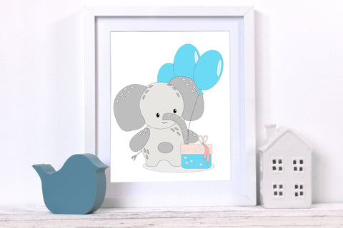 Happy Birthday cute cartoon animal - elephant sublimation Sublimation LuckyTurtleArt 