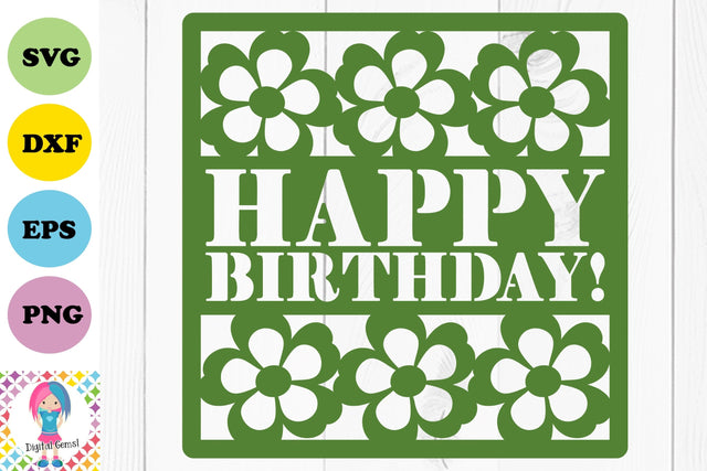 Happy birthday design SVG Digital Gems 