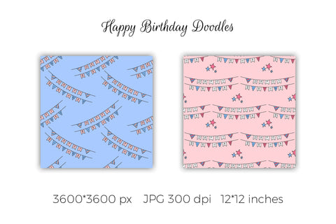 Happy Birthday Digital Paper | JPG Doodle Patterns Digital Pattern AnnaViolet_store 