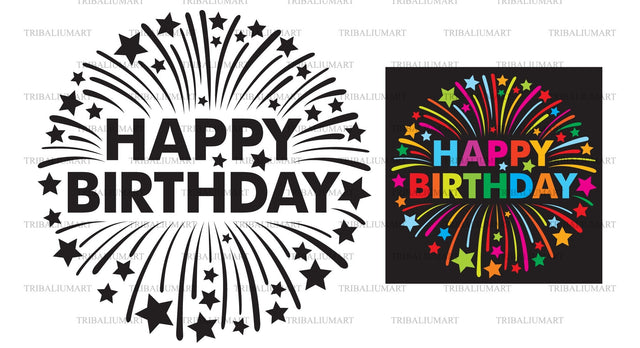 Happy birthday firework SVG TribaliumArtSF 