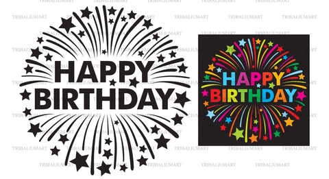 Happy birthday firework SVG TribaliumArtSF 