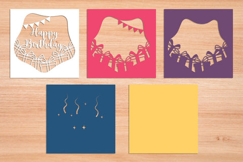 Happy Birthday Gifts 2 - 3D Layered Paper Cut SVG SVG Slim Studio 