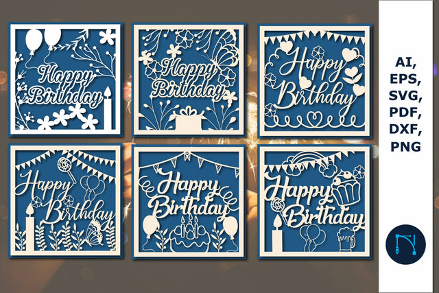 Happy Birthday Greeting Card bundle SVG SVG MD JOYNAL ABDIN 