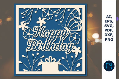 Happy Birthday Greeting Card Paper SVG SVG MD JOYNAL ABDIN 