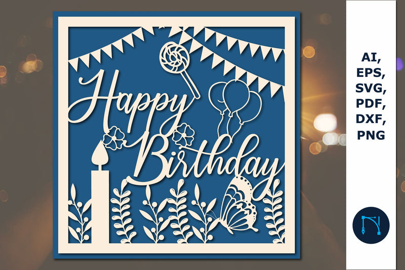 Happy Birthday Greeting Card Paper SVG SVG MD JOYNAL ABDIN 