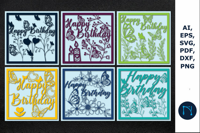 Happy Birthday Greeting Card SVG BUNDLE SVG MD JOYNAL ABDIN 