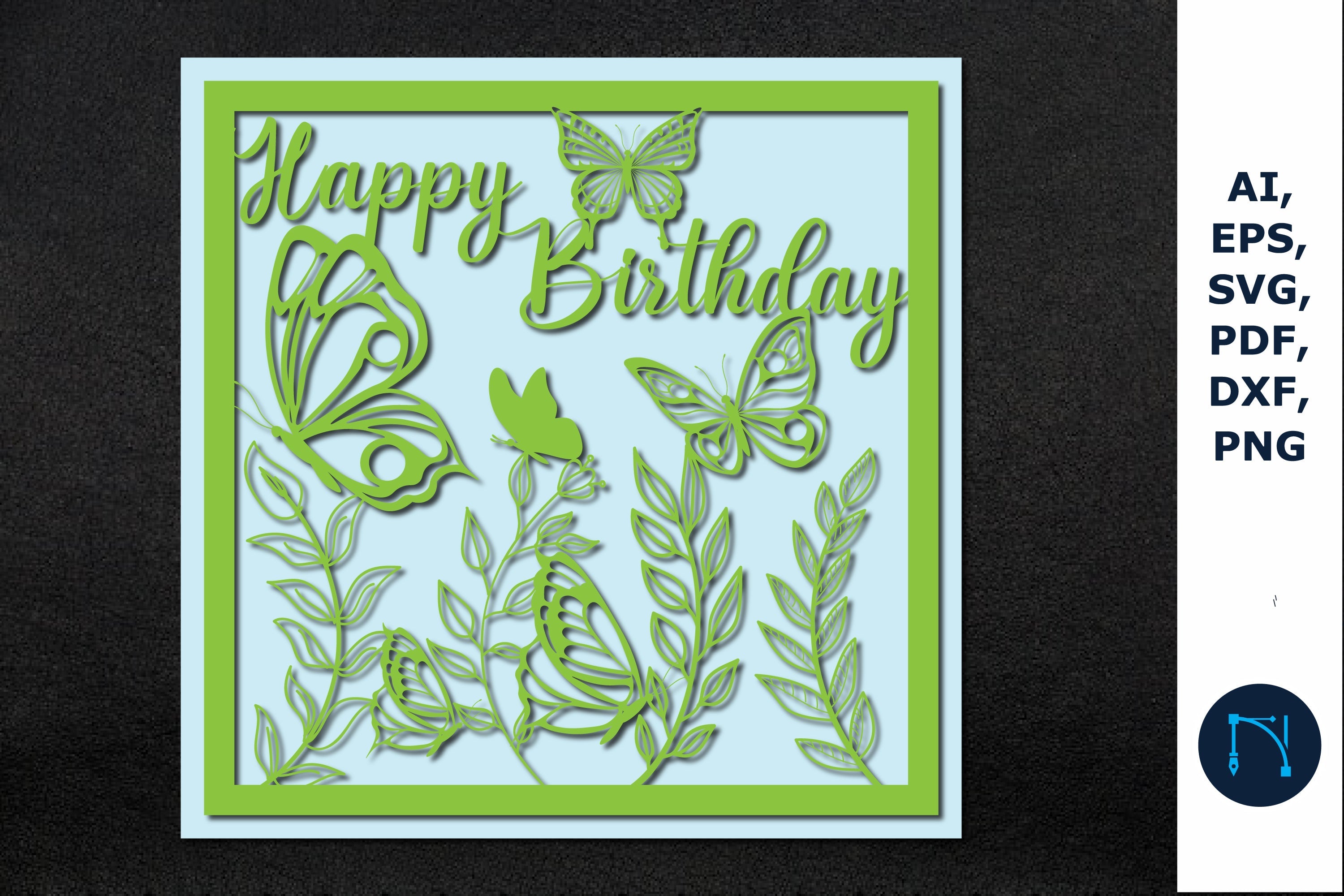 Happy Birthday Greeting Card SVG file - So Fontsy