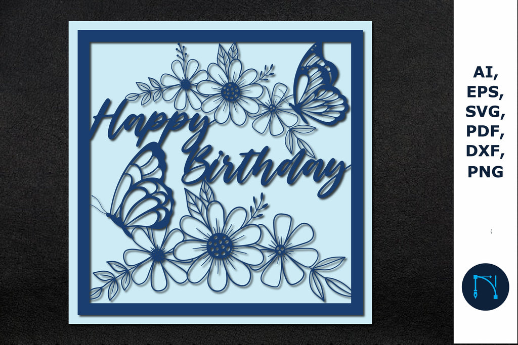 Happy Birthday Greeting Card SVG file - So Fontsy