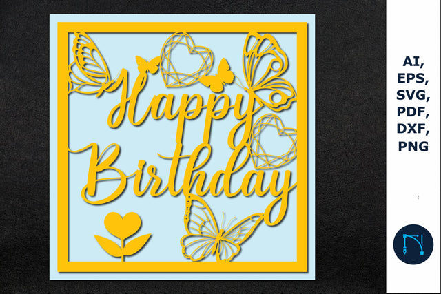 Happy Birthday Greeting Card SVG file SVG MD JOYNAL ABDIN 