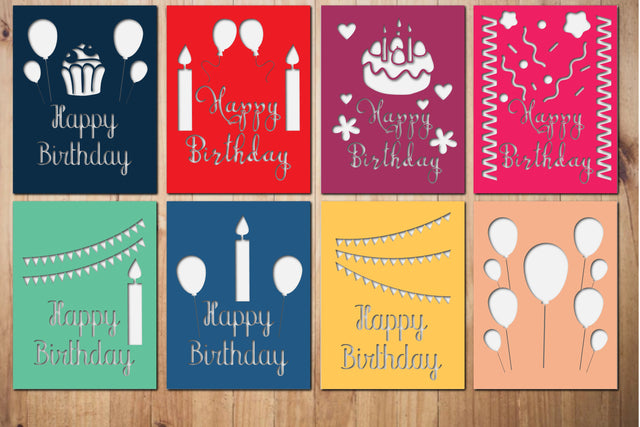 Happy Birthday greeting cards SVG bundle SVG MD JOYNAL ABDIN 