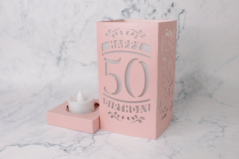 Happy birthday lantern template for woman SVG CuttingLineStore 