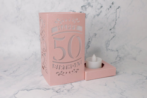 Happy birthday lantern template for woman SVG CuttingLineStore 