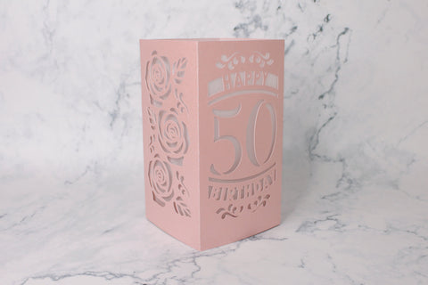 Happy birthday lantern template for woman SVG CuttingLineStore 