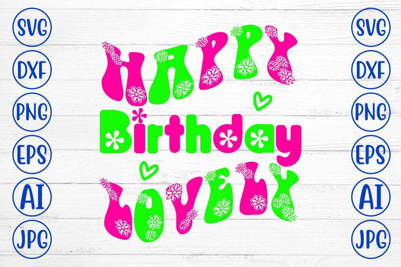 Happy Birthday Lovely Retro SVG SVG Syaman 