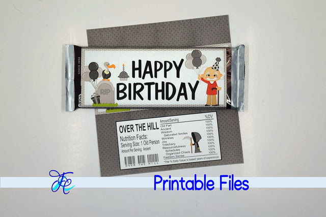 Happy Birthday Man Candy Bar Wrapper 3D Paper Family Creations 