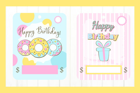 Happy Birthday Money Card Mini-Bundle. Money Card Holder. Sublimation Olga Terlyanskaya 