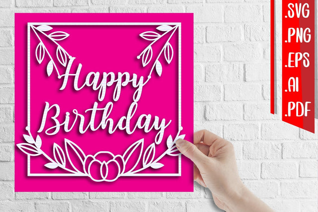 Happy Birthday Papercut 3 - svg eps ai png pdf SVG zafrans studio 
