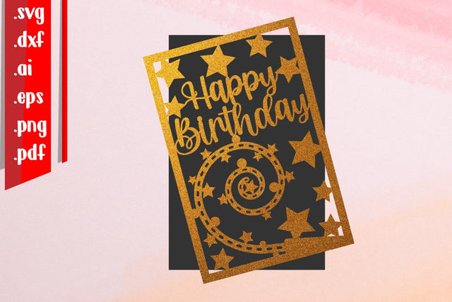 Happy Birthday Papercut 3 SVG zafrans studio 