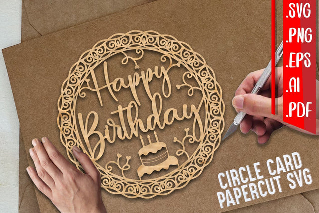 Happy Birthday Papercut - svg eps ai png pdf SVG zafrans studio 