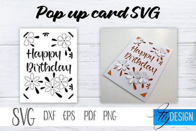 Happy Birthday Pop Up Card SVG, Pop-Up Greeting Card, Cricut Pop Up Card, Mothers Day Svg, 3D Card, Birthday SVG Card SVG Fly Design 
