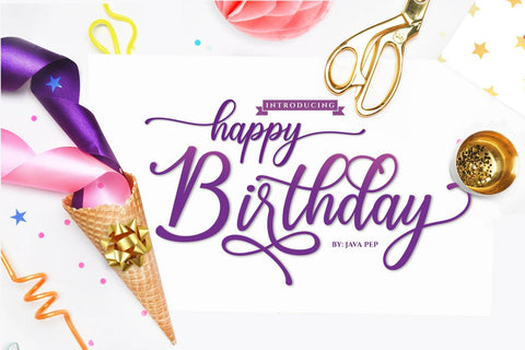 Happy Birthday // Pretty font Font Javapep 