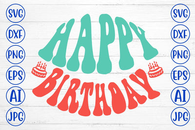 Happy Birthday Retro SVG Design SVG Syaman 