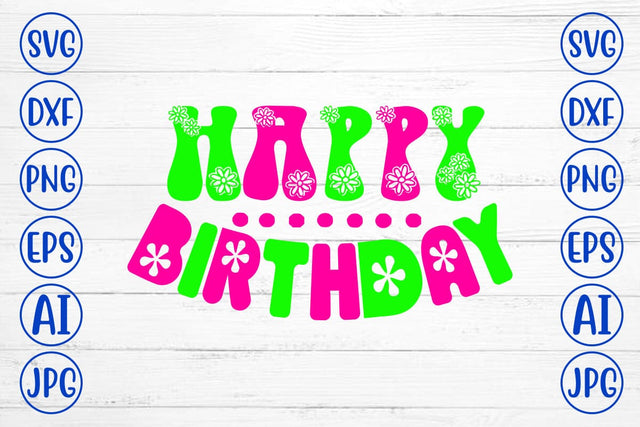 Happy Birthday Retro SVG Design SVG Syaman 