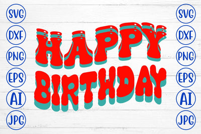Happy Birthday Retro SVG SVG Syaman 