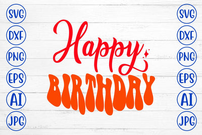 Happy Birthday Retro SVG SVG Syaman 