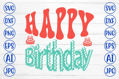 Happy Birthday Retro SVG SVG Syaman 
